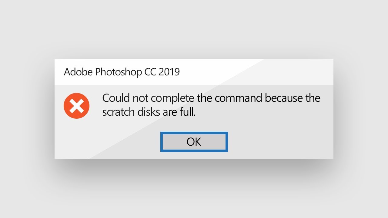 cant download photoshop scratch disk is full 2018