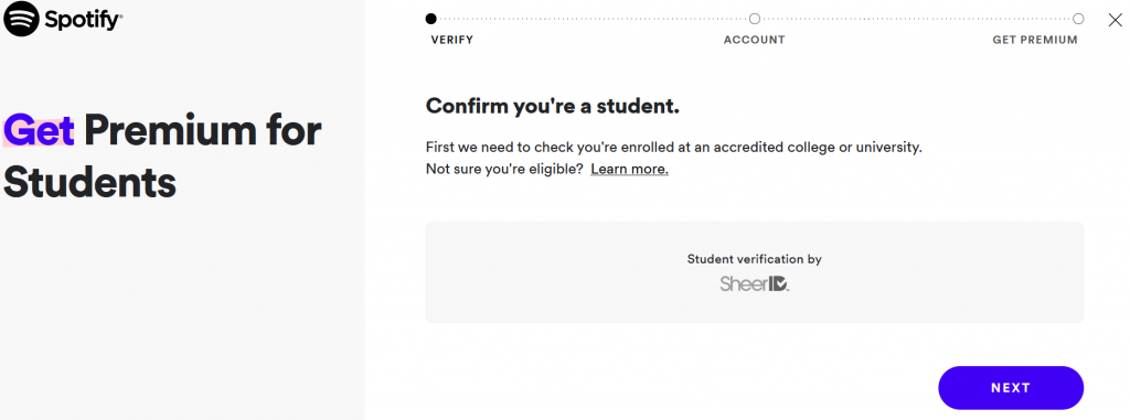 spotify student verification
