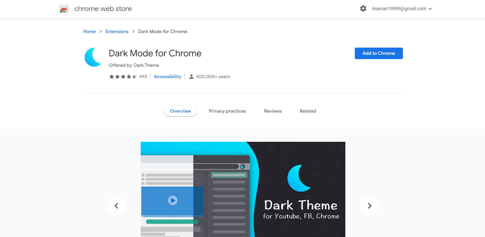 google chrome dark mode extension